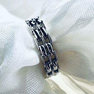 🆕 NWOT ✨ 925 Sterling Silver Vintage Chain Link Ring 💍 Size 7
